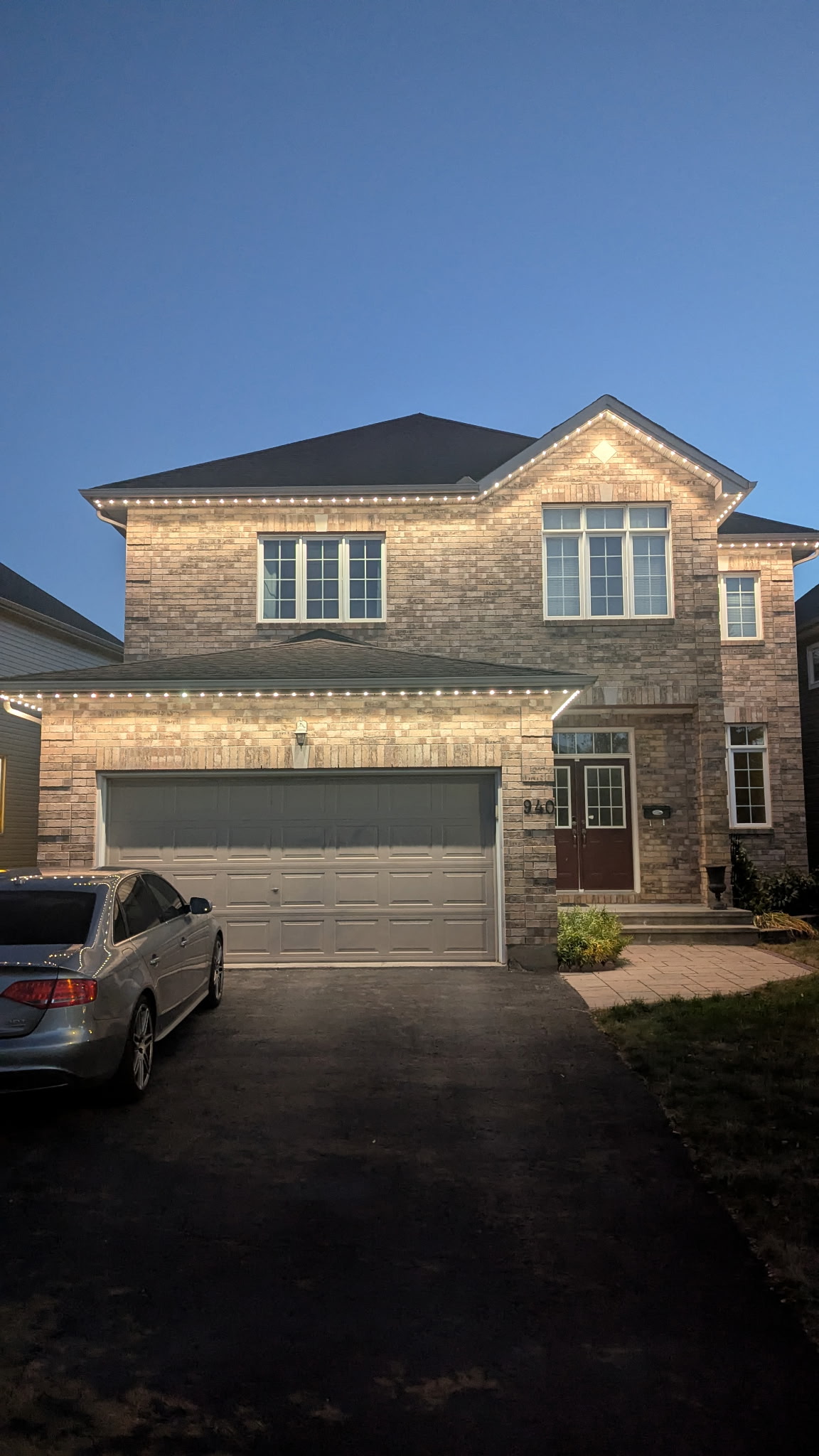 Ottawa home with permanent LED roofline lighting