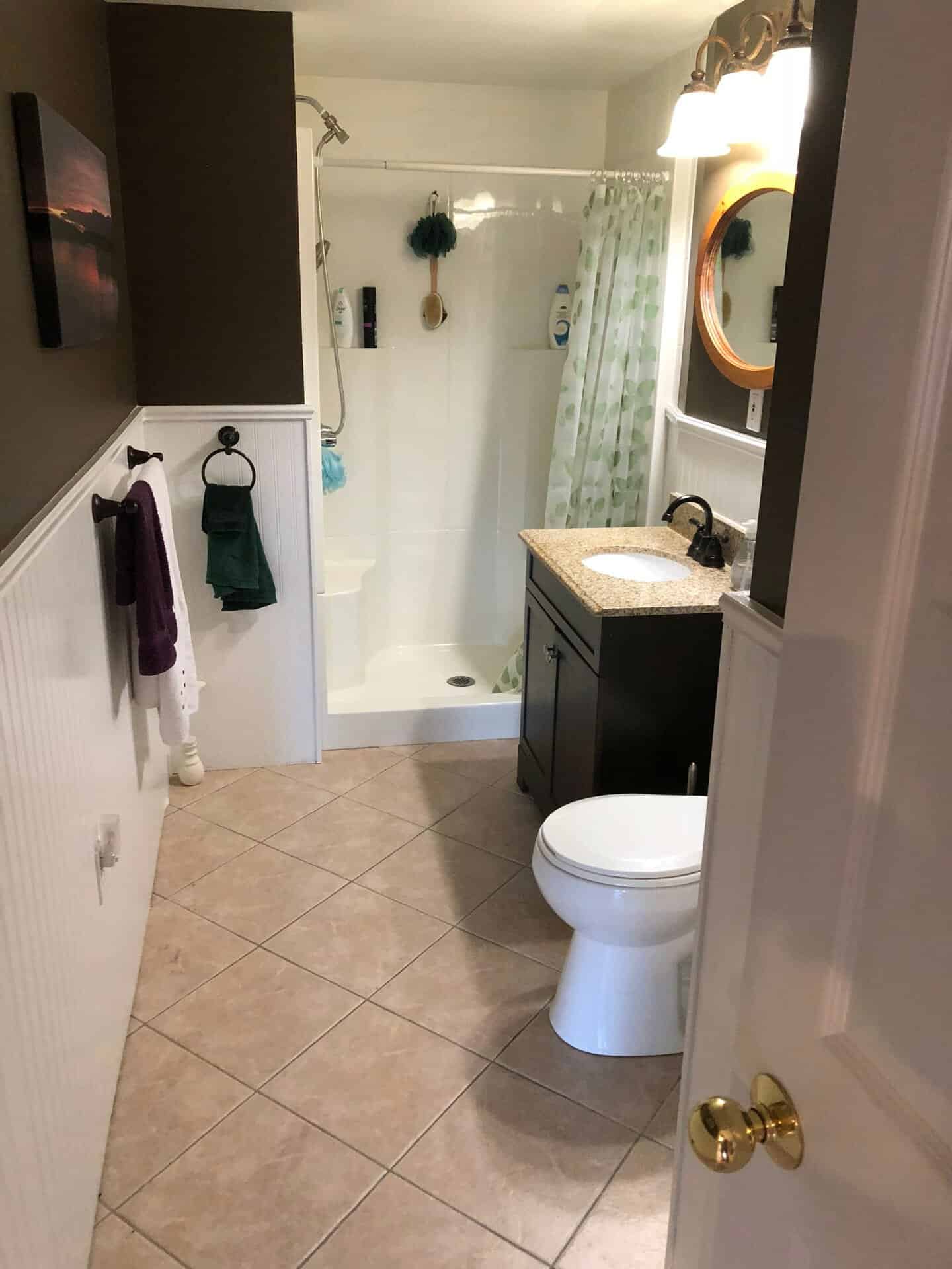 Dixon bathroom before walk-in bathtub installation